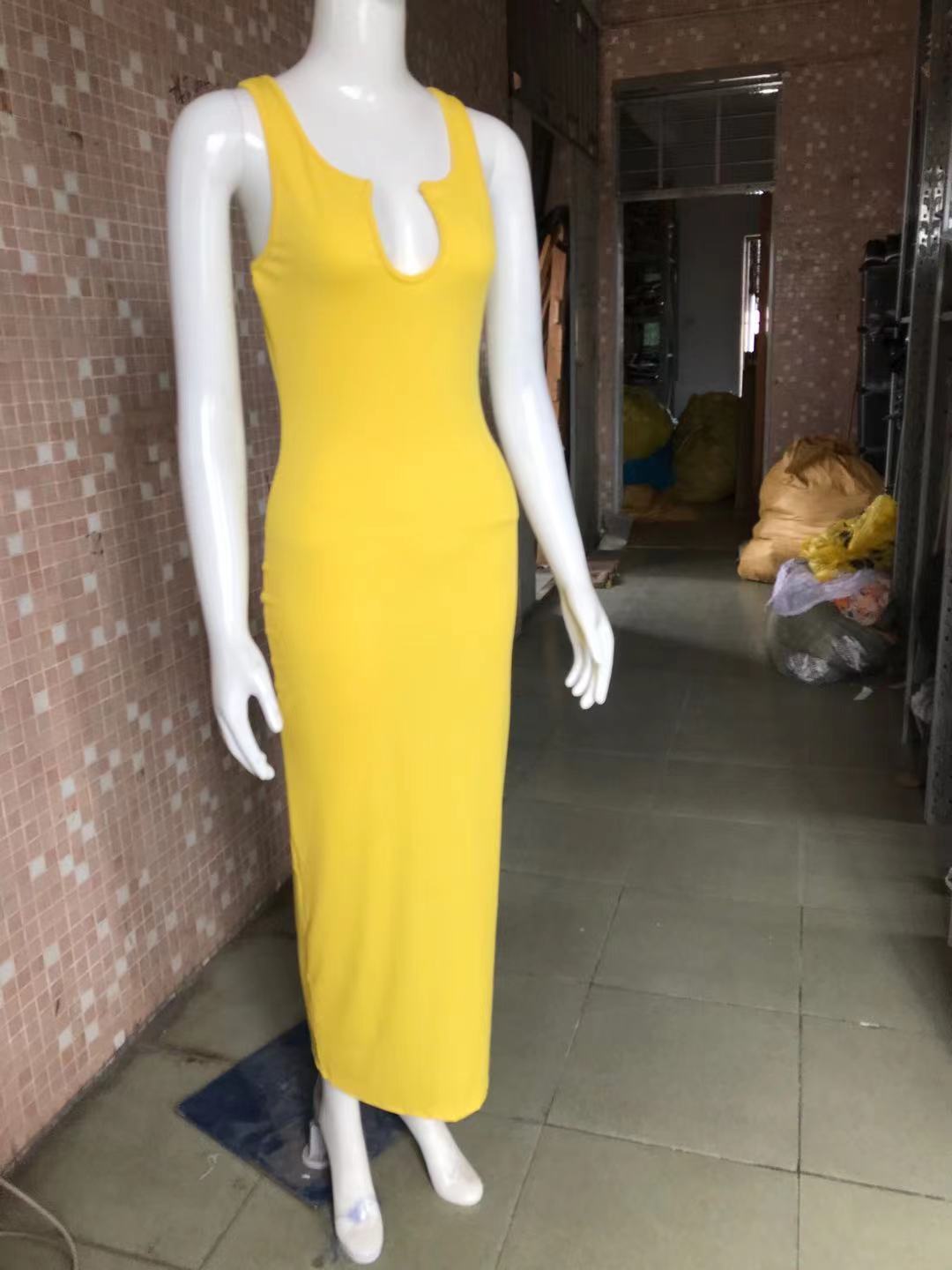 Yellow long dress