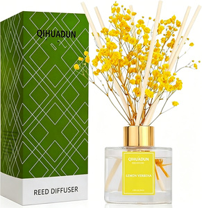 Diffuseur à bâtonnets longue durée <span class=keywords><strong>au</strong></span> parfum <span class=keywords><strong>de</strong></span> Verveine Citronnée, Écologique, Qualité Supérieure, pour Salon, Salle <span class=keywords><strong>de</strong></span> Bain, Terrasse, Parfum Frais, Floral Léger, Musc Boisé - Product Image 1