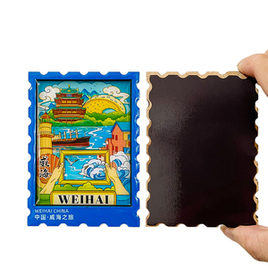Manufacturer Promotional Wood <b>Fridge</b> Magnets Personalized Logo Custom Wooden Beach Souvenir Magnetic <b>Fridge</b> Stickers - Product Image 1