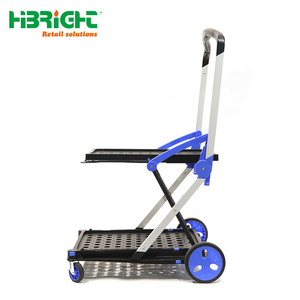 Two-tier Folding Shopping <b>Trolley</b> Multi-functional Clever Cart with Removable Basket and Silent Swivel Wheels - Product Image 5