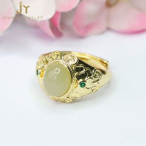 <span class=keywords><strong>Anillos</strong></span> de jaspe de tamaño ajustable con forma de mariposas, venta al por mayor, piedra preciosa, <span class=keywords><strong>anillos</strong></span> de Jade verde, joyería de piedra, <span class=keywords><strong>anillos</strong></span> de Jade Hetian - Product Image 6