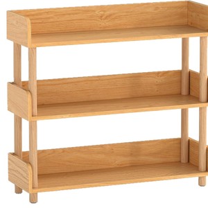 Étagère de rangement en bois à plusieurs niveaux pour la maison, le bureau ou le salon, avec 3 étagères et design sans dossier - Product Image 5