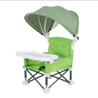 Chaise de plage légère en aluminium pour bébé, chaise pliante portable pour enfants avec pare-soleil et plateau repas – Prix promotionnel