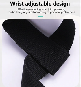 Custom Logo <b>Nylon</b> Anti-<b>Slip</b> Adjustable Lightweight Wrist Loops Wraps Gym Exercise Powerlifting Weight Lifting Straps - Product Image 3