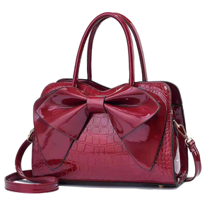 Wholesale <b>Embroidery</b> Pu Leather Glossy Women's Crossbody Handbags with Polyester Lining Large Capacity - Product Image 1