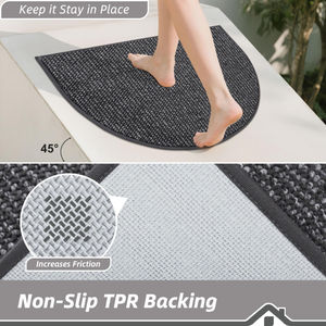 Tapis de <span class=keywords><strong>porte</strong></span> de trappeur de saleté demi-cercle tapis d'entrée lavables antidérapants tapis de sol de bienvenue à profil bas pour <span class=keywords><strong>porte</strong></span> avant arrière - Product Image 5