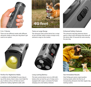 Repelente Ultrasónico Portátil de Alta Potencia para Perros con Luz LED, Dispositivo de Control de Ladridos Súper Potente para Perros - Product Image 3