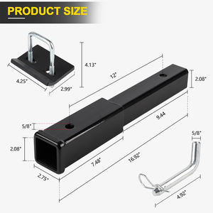 AMBITION Rallonge d'attelage de <span class=keywords><strong>remorque</strong></span> 12 ''à usage intensif Tube récepteur 2" adapté à une capacité de 6000 Lbs avec trou d'épingle 5/8 ''Pièces de <span class=keywords><strong>remorque</strong></span> - Product Image 2