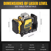 Xtester-DW89LG 360 &amp; Niveau laser vert 3D rotatif à 12 lignes, outil de marquage professionnel pour la construction en extérieur, batterie au lithium 009