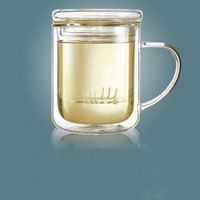 2022 Offre Spéciale isolé Double paroi verre Infusion tasse à thé double tasse avec infuseur en verre pour thé en vrac parfait Drinkware