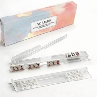 Ensemble de supports de Mahjong américains modernes avec pousseurs magnétiques automatiques, design artistique bleu doodle, coffret cadeau, kit professionnel PS pour poker