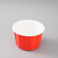 Bol rond en PP ondulé rouge et blanc, double couleur, résistant au micro-ondes, jetable, de qualité alimentaire, pour restaurant, provenant du Shandong