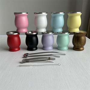Taza de Yerba de 8oz, taza de Mate de doble pared con pajita, juego de Yerba Mate de acero inoxidable con Bombilla Yerba Mate - Product Image 3