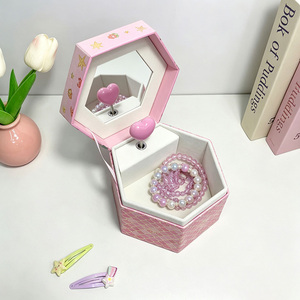 Caja Musical Hexagonal de Sirena con Espejo y Corazón Giratorio, Precio de Fábrica Yiyu, para Niñas, Personalizable, OEM, Venta al Por Mayor - Product Image 4