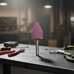 Muela de cerámica cilíndrica de 12x20 mm con punta cónica y vástago de 6 mm para rectificado de precisión - Product Image 3