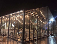 Grand chapiteau transparent d'extérieur en aluminium pour église et fête de mariage Tente pour festival Atrium transparent Tente à cadre noir pour événements