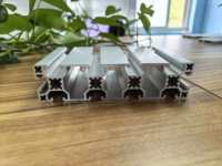 Profilé en aluminium extrudé anodisé argenté 40120, matériau 6063 T5, service de découpe et de perçage sur mesure