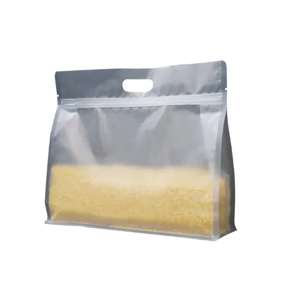 Transparent Mylar reusable flat bottom sandwich bread snack food packaging bag