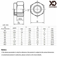 Usine personnalisée 304 316 DIN 934 M5 M6 M8 M12 M17 M36 3mm 12mm 3/8 haut Nylon acier inoxydable écrou hexagonal