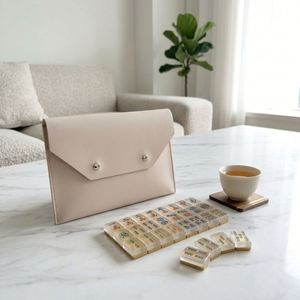 Organizador de Juegos Estilo Preppy del Sur, Estuche de Cuero Sintético para Cartas de Mahjong - Product Image 3