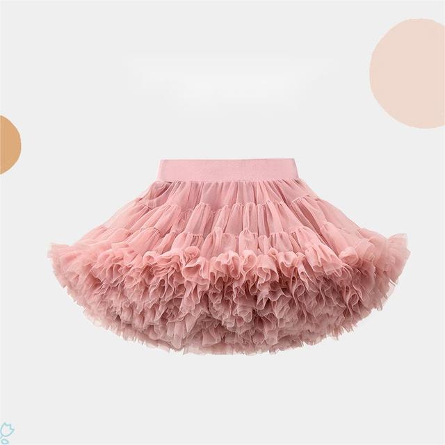 New Bean Paste Color Tutu Skirt Full Mesh Cake Tutu Skirt Girl Ballet Skirt