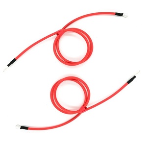 Câble de batterie en silicone 10 12 AWG haute température 200 ° Terminaux en forme de C en cuivre rouge pour faisceaux de câbles automobiles, solaires, marins et véhicules électriques - Product Image 1