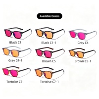 Lunettes anti-lumière bleue unisexe Sunray Precision Pin Hinge TR, monture carrée pleine, verres teintés rouges, branches à rivets dégradées, OEM