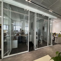 90mm Wall Thickness Aluminum Frame Steel Keel Panoramic Double Glass Partition for Luxury Residential Lobbies