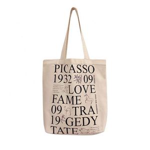 Sac en calicot personnalisé avec logo imprimé, sacs de courses réutilisables pas chers, sac fourre-tout en toile de coton blanc uni, toile de coton - Product Image 1