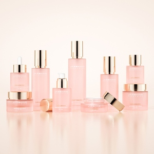 Emballage de luxe sur mesure pour soins de la peau, flacons de sérum pour le corps rose de 50 à 100 ml avec pompe - Product Image 1