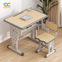 Bureau en bois dur massif écologique de qualité supérieure Table et chaises en bois d'inspiration moderne pour enfants Bureau pour enfants réglable en croissance