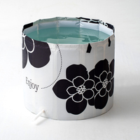 Baignoire pliable personnalisable avec couvercle, ouverture rapide en une seconde, design baril, tissu Oxford, panneau en PVC, capacité 170L, portable, non
