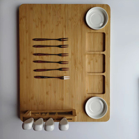 Planche à fromage pliable personnalisée en bambou et acacia, ensemble de couteaux