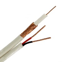 Cable coaxial serie RG con 2 cables de alimentación Cable coaxial RG59 con conductor de cobre CCA CU y PVC para cables de comunicación