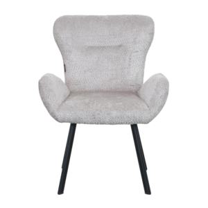 Silla de ocio individual con mechones FlyerModern con patas de metal dorado, sillón tapizado de tela de peluche para silla de salón - Product Image 1