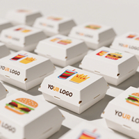 Caja de Embalaje para Comida Rápida y Económica, Caja para Llevar Hamburguesas, Contenedor de Alimentos Ecológico, Caja para Llevar Hamburguesas