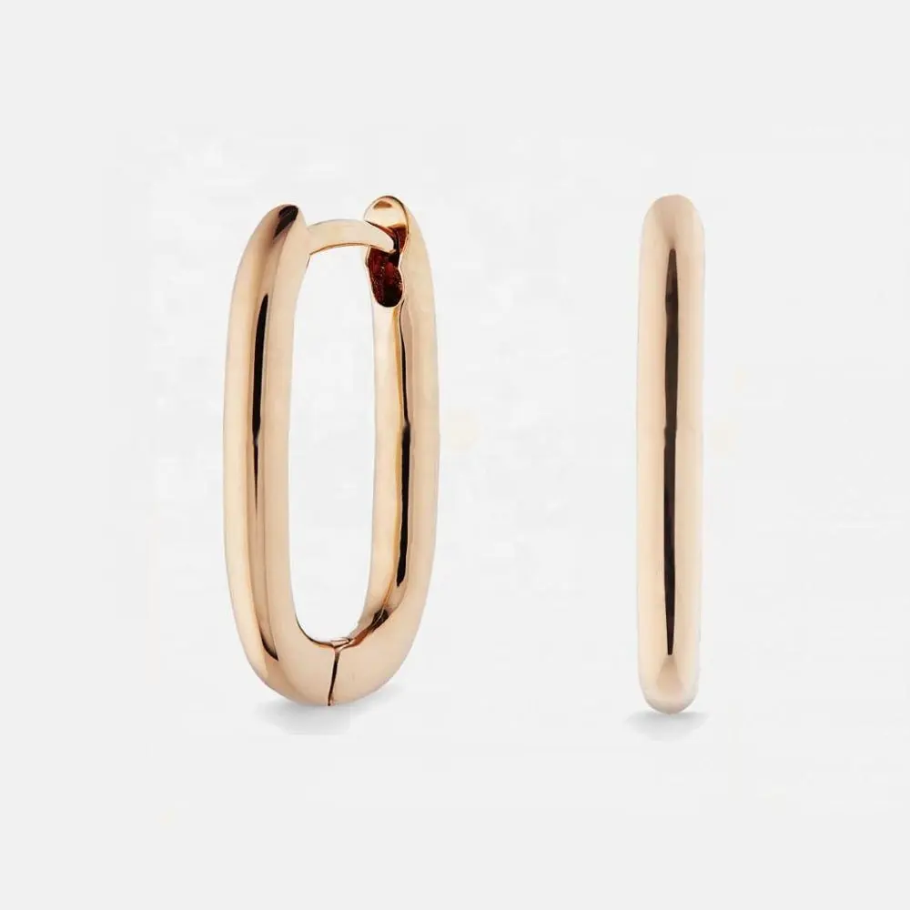 Bijoux minimalistes et élégants en forme de U, boucles d'oreilles ovales, épaisses, argent 925, design simple