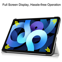 Étui fin personnalisé en PU pour iPad Air4/Air5 10,9 pouces, étui rigide pour tablette pliable à trois volets, protection contre les chocs, dos en PC rigide avec protection de l'objectif de l'appareil photo