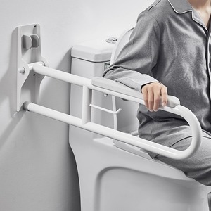 Fold-Up Toilet <b>Grab</b> <b>Bar</b> Wall Mounted Anti-Slip Foldable Stainless Steel 200 Lbs Capacity For Elderly Disabled Bathroom Safety - Product Image 1