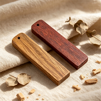 Étiquette en bois naturel à graver soi-même avec trous pré-percés, étiquette en bois massif rectangulaire à coins arrondis
