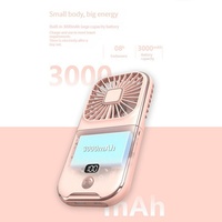 Ventiladores de Mano al por Mayor, Mini Ventiladores Recargables de Moda, Ventiladores con Banco de Energía, Ventiladores Portátiles para Colgar en el Cuello para Exteriores