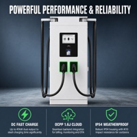 Borne de recharge rapide pour véhicules électriques ZHK 60 kW DC CCS2, station de charge OCPP 1.6J, design compact à poser au sol, IP54, pour usage commercial extérieur.
