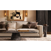 Table basse rectangulaire moderne de luxe en marbre, meubles de salon en pierre naturelle italienne