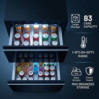 D OEM Cave à vin autoportante et encastrable, double usage, avec refroidissement par compresseur, faible vibration, zone unique