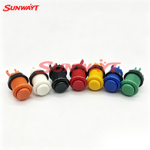 Boutons poussoirs en plastique de style américain standard de 33 mm avec micro-interrupteur pour machine de jeu d'arcade, multicolores, vente en gros d'usine - Product Image 2