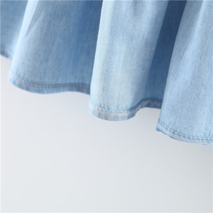 Wholesale New Summer Brand Name Kids Clothes Tulle Layered Flower Party Denim Cotton Girl Dress for Children - Product Image 6