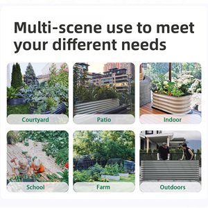 Lit de jardin de bureau carré galvanisé et écologique Hauteur de 17 pouces <span class=keywords><strong>Pot</strong></span> de fleurs <span class=keywords><strong>en</strong></span> acier Décoration de jardin pour la maison - Product Image 5