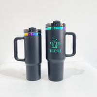 Entrepôt américain Sans BPA Assiette arc-en-ciel de 30oz Gobelet à boire enduit de poudre Sports de plein air Tasses à café pour gravure laser holographique