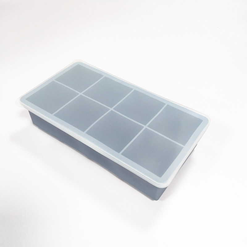 8-Square Ice Cube Black (with Lid)