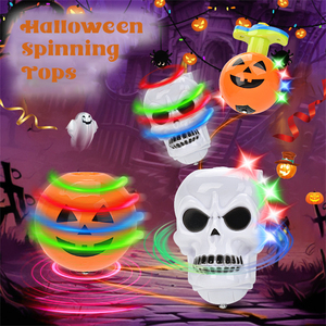 Favores de fiesta niños juguete clásico plástico Led intermitente Musical eléctrico Spinning Top Light Up Gyro Halloween giroscopio - Product Image 2